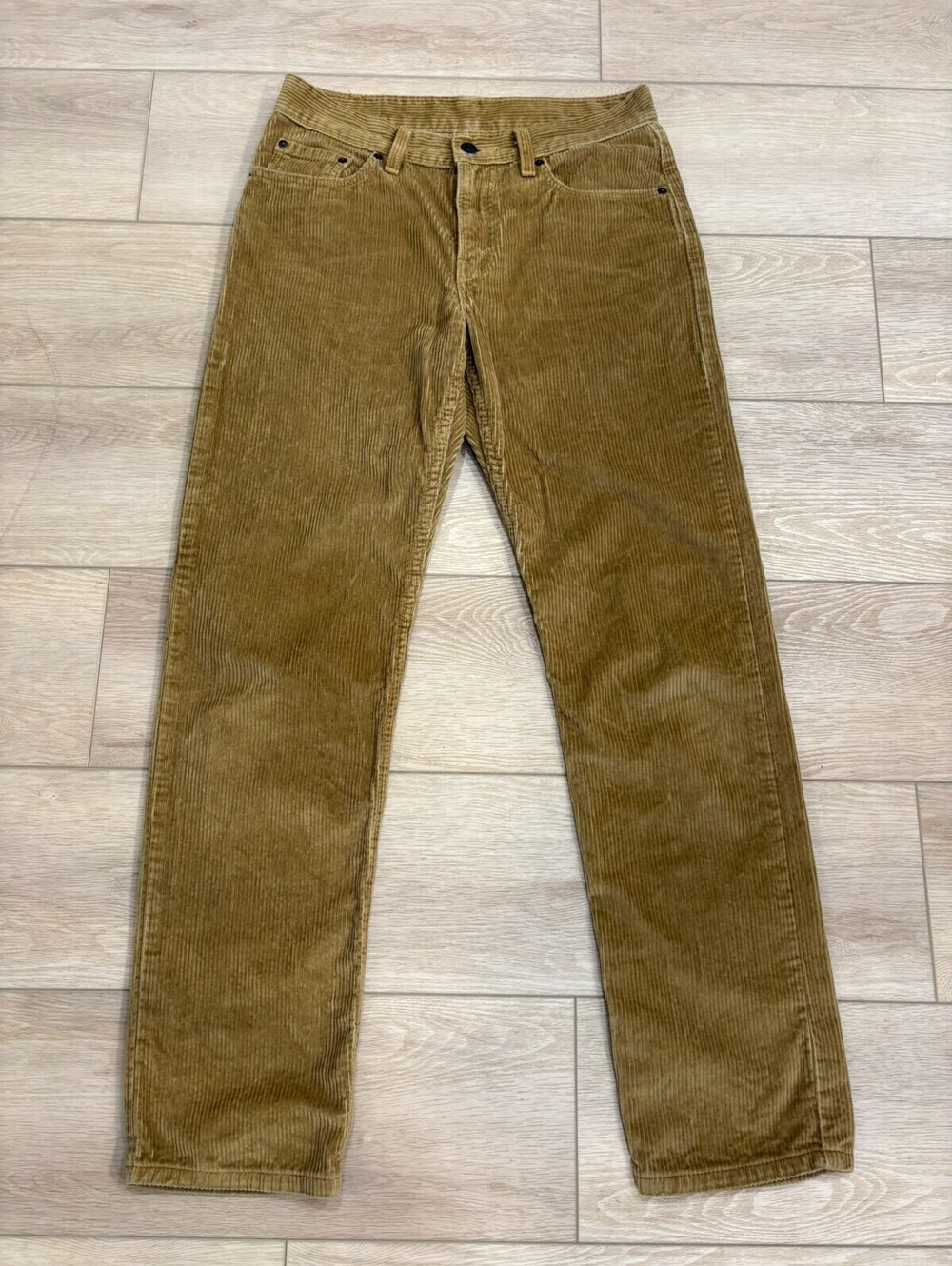 Levis Corduroy Pants Women 27x30 Golden Wide Wale Slim Fit Straight Leg